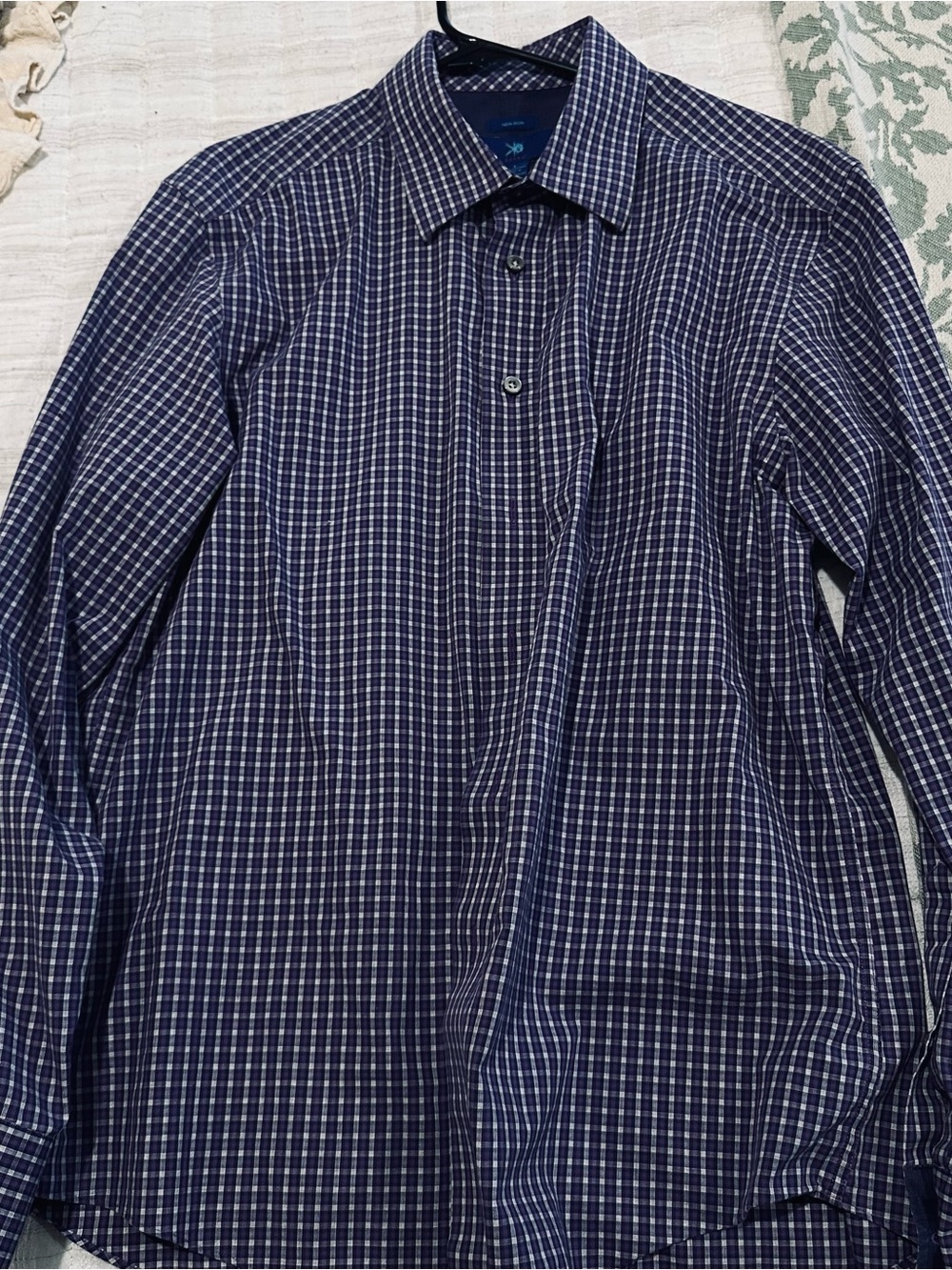 Men's Purple Check Dress Shirt - Classic Collared Shirt